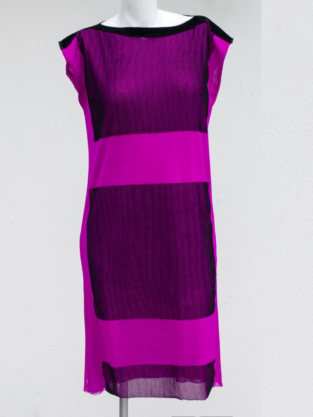 Vintage Jean Paul Gaultier Soleil Fuzzi Mesh Flocked Velvet Midi Dress M